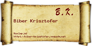 Biber Krisztofer névjegykártya